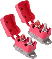 iplusmile 12v/24v Automatic Reset Circuit Breaker 10-32 Stud Terminals 50a Heavy Duty Plastic Suitable for Car/truck/ship