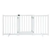 Dog Fence Pet Gate Puppy Safety Guard Indoor Wooden Playpen Foldable Cat Barrier Protection Net Stair Partition White 3Panels