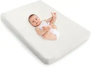 BABY JOY Baby Cot Mattress, Dual Sided 8CM Thickness Toddler 97 x 68 cm Crib Mattress Pad w/Waterproof, Washable & Removable Zippered Cover, Portable Playpen Mattress for Babies & Toddlers