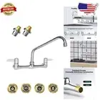 Lead Free Commercial Kitchen Faucet with Adjustable Wall Mount and Swivel Spout