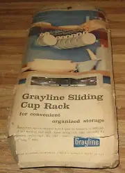 Vintage Grayline Under Shelf/Cabinet Sliding Cup Rack/Holds 12 Cups/New