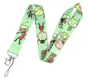 Invader Zim Cartoon Animated TV Show 17.7" Neck Lanyard Keychain Holder ID Badge