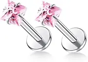 [ENONTY] 16G 18G 20G G23 Titanium Push in Labret Monroe Stud Threadless Lip Nose Stud Cartilage Medusa Conch Helix Lobe Tragus Earrings