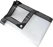 Width 2.5m 3.5m Clear Tarpaulin Waterproof Heavy Duty Large Transparent PE Tarp Cover with Eyelets for Balcony Greenhouse Outdoor Garden(3.5x6m)