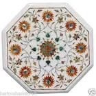 12" Marble Side Coffee Table Hakik Inlay Art Malachite Stone Mosaic Decor H2353