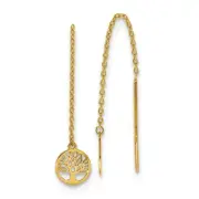 Leslie's 14k Yellow Gold Polished Tree of Life Threader Earrings LE1501