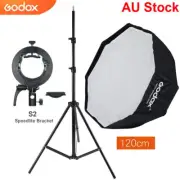 Godox 120cm Octagon Umbrella Softbox+2m Light Stand + S2 Bracket For Speedlite