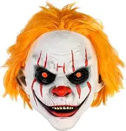 HugOutdoor Halloween Scary Clown Mask Adult Evil Killer Orange Hair Full Head Latex Mask Creepy Cosplay Costume Party Props