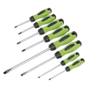 Screwdriver Set 8pc Hi-Vis Green HV001 Sealey New