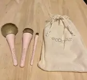 EcoTools Ultimate Travel Brush Kit 3 Mini Hemp Brushes + Reusable Bag
