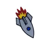 Embroidery patch sew badge iron on glue transfer spatial rocket