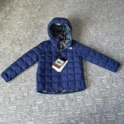 The North Face Reversible Thermoball Jacket NWT, 4T Cave Blue Pink Olive