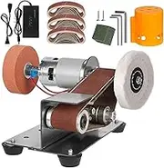 Mini Belt Sander, 15° Electric Knife Sharpener Bench Grinder Sanding Machine Bench Metal Polisher for Knife Making, DIY Wood Working