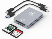 CFexpress Type B/SD Dual Slot Card Reader USB C, USB 3.2 Gen 2 10Gpbs