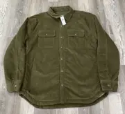 American Eagle Corduroy Trucker Jacket Mens Xl Sherpa Lined Green