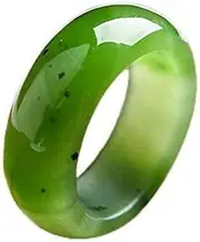 [Generic] Send Certificate Natural Green Jade Rings for Men and Women, Nephrite Healing Jewelry, Gifts, Real Chinese Hand Carved Jade Band Jadeite Ring
