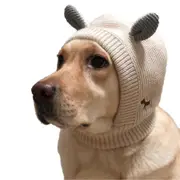 Dog Ear Muffs Noise Protection, Winter Neck And Ear Warmer Hood For Pet, Dogs Stress & Anxiety Relief Hood Warm Dog Knitted Hat J