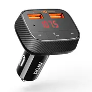 ANKER SmartCharge F0 Dual Port Car Charger with Bluetooth Transmitter - 24W Car Charger Carcharger - Black