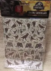 Peach Tree Playthings Jurassic World 150 Dinosaur Stickers on 4 Sticker Sheets