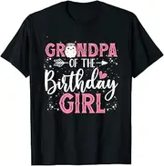 [X.Style] Grandpa of The Birthday Girl Shirt Hedgehog Daddy Papa 1st ds719 T-Shirt (3XL) Black