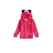 Disney Minnie Mouse Hoodie Toddlers 3T Plush Hooded Sweatshirt Tunic Pink Ears