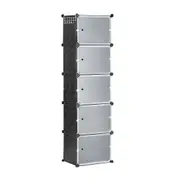 20 Pairs Stackable Shoe Storage Box Organiser Cube DIY Shoe Cabinet Rack Shelf 10 Tier Black