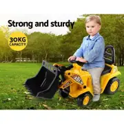 Kids Ride On Bulldozer With Safety Helmet Pretend Play Digger Excavator Loader