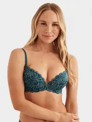 Two Tone Lace Double Push Up Bra