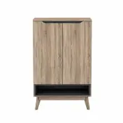 Chase Scandinavian Shoe Storage Cabinet With 2 Doors - Oak