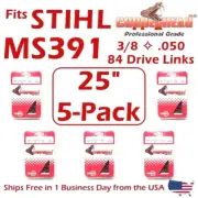 Copperhead 5-Pk 25" PRO FULL CHISEL Chains for STIHL MS391 33RS-84 3/8 .050 84DL