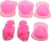 1Set Adjustable Protective Gear Set Knee Pads Elbow Pads Wrist Guards Soft Breathable Safety Gear for Rollerblading Skating and Cycling Youth Joint Protection