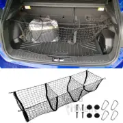 3 Pockets Trunk Organizer Mesh Cargo Net For Ford Focus Hatchback 2012-2018 BLK