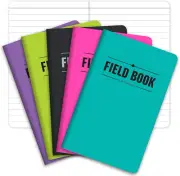 Field Notebook - 3.5"X5.5" - Assorted Colors - Lined Memo Book - Pack of 5