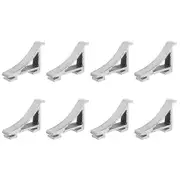 8pcs Refrigerator Shelf Clips Aluminum Cooler Shelf Support Hooks Support Clips Silver 4.00X2.50X0.90CM