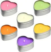 DEYBBY Scented Soywax Tea Light Candles, Big Size Heart Shaped Aromatherapy Candle - 6 Hours Burn Time, Silver Metal Travel Tin, for Spa, Home Décor, Wedding and Valentine's Day…