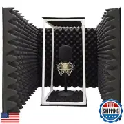 TroyStudio Large Microphone Isolation Shield, Foldable Vocal Booth Reflection