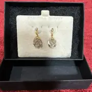 Heart Shaped Sterling Silver Dangle Drop Earrings New In Box $175 Msrp