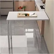 Floating Wall Mounted Folding Drop Leaf Table Workbench with Shelves Space Saving Convertible Desk for Small Kitchen/Bar/Office/Bedroom/Garage 80x80cm (32x32in)