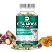 Organic Irish Sea Moss Capsules Bladderwrack Burdock Root Support Immune Thyroid