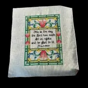 Vintage Psalms 118:24 Counted Cross Stitch Finished Canvas