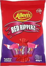 Allen's Red Ripperz Chewy Raspberry Flavour Bulk Bag Lollies, 800g