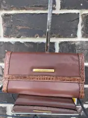 NWT $195 BRAHMIN CORDELIA WALLET Whiskey Albright brown