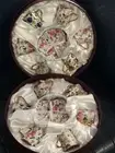 ESPRESSO CUPS MILANO COLECTION VINTAGE DESIGN FLORAL ESPRESSO BONE CHINA SET 6
