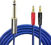 Active Speaker Cable Mono 6.35mm Turn Double Banana Shovel for Amp Mixer 1/4 "Jack Turn 2Y OFC Audio Cable Gold Plated 1M 2M 3M 5M 8M(A Pair,1meter)