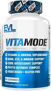 Evlution Nutrition VitaMode High Performance Men’s Multivitamin, Full Spectrum Vitamins & Minerals, Immune Health, Vitamin C & D, Zinc, Antioxidants, Skin, Hair, Bone, Eye Health (60 Servings)