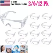 Safety Glasses Eyeglasses Anti Fog Clear Vent Goggles Lab Work Glasses 2/6/12Pcs