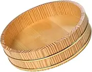 TOPPERFUN Traditional Wooden Sushi Rice Mixing Tub Rice Bowl for Sushi Preparation and Versatile Kitchen Storage
