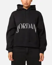 [JORDAN] Jordan Women's Brooklyn Fleece Pullover Hoodie Black/sail - Size L L Black/Sail