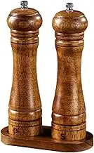 Wooden Salt Grinder Manual Pepper Mill Pepper Grinder with Engraved Name Adjustable Ceramic Core Salt Mill Spice Shaker