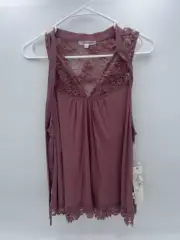 Taylor And Sage Top NWT Small Sleeveless Lace Mauve Halter Top